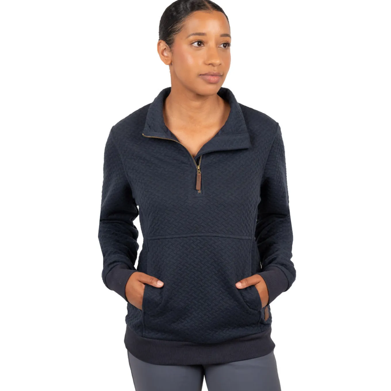 Aerion Adelia Quarter Zip Quilt Sweatshirt