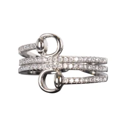 AWST Spiral Snaffle Bit Adjustable Ring W/ Rhinestones