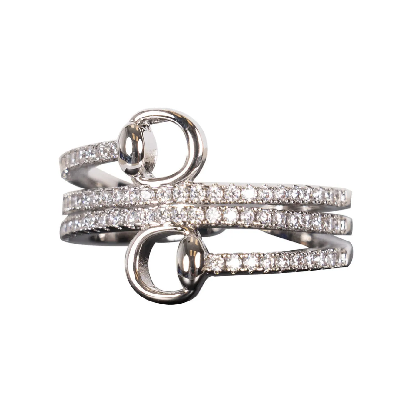 AWST Spiral Snaffle Bit Adjustable Ring W/ Rhinestones