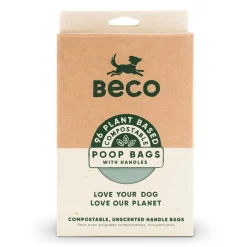 Beco Compostable Unscented Poop Bags W/ Handle - Pack of 96
