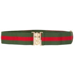 Cinto x UnBelts Hunter Tri-Stripe Belt W/ Gold Buckle