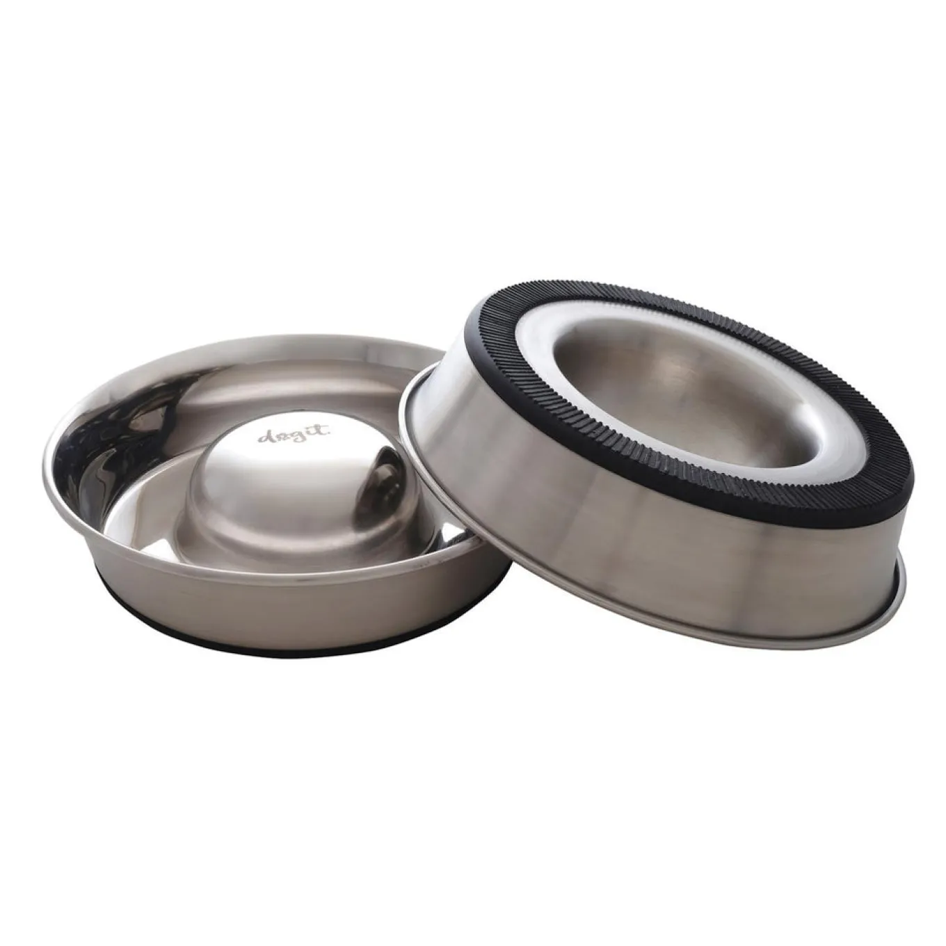 Dogit Stainless Steel Non-Skid Slow Feed Dog Bowl