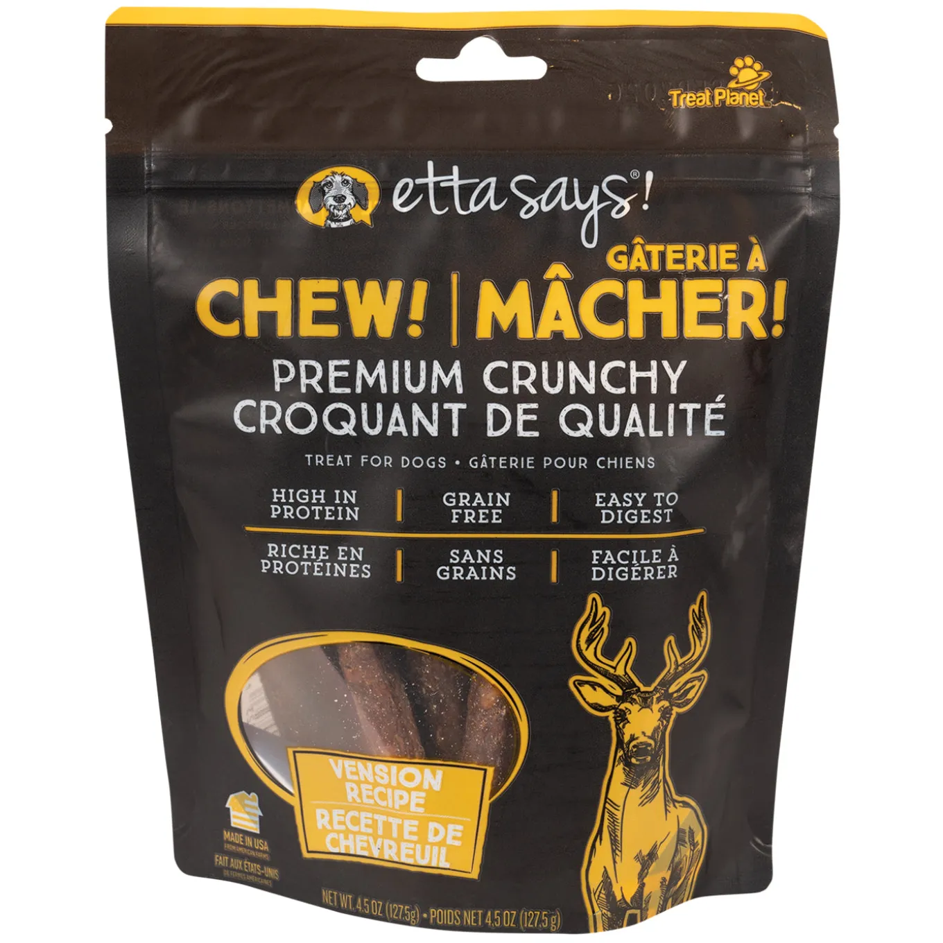 Etta Says! Crunchy Premium Venison Dog Chews 127 g