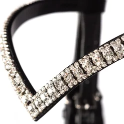 FFE Crystal V Silver Piping Dressage Snaffle Bridle