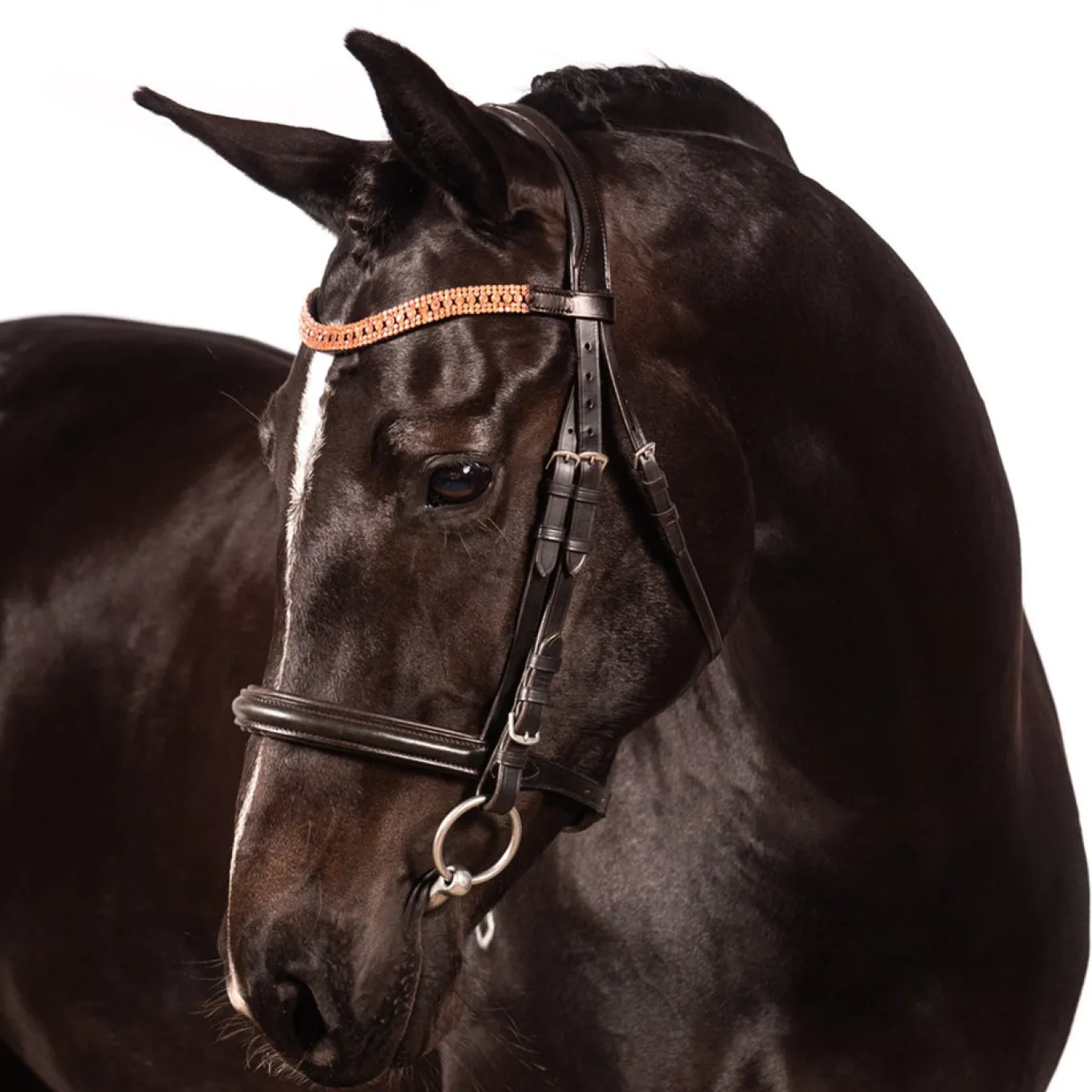 FFE Rose Gold Princess Wave Dressage Snaffle Bridle