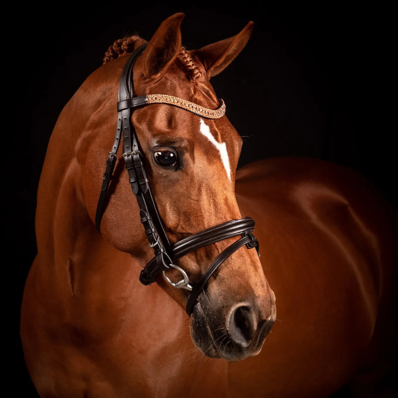 FFE Rose Gold Princess Wave Dressage Snaffle Bridle