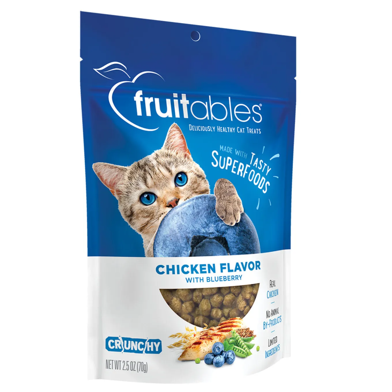 Fruitables Wildly Natural Chicken & Blueberry Crunchy Cat Treats 70 g