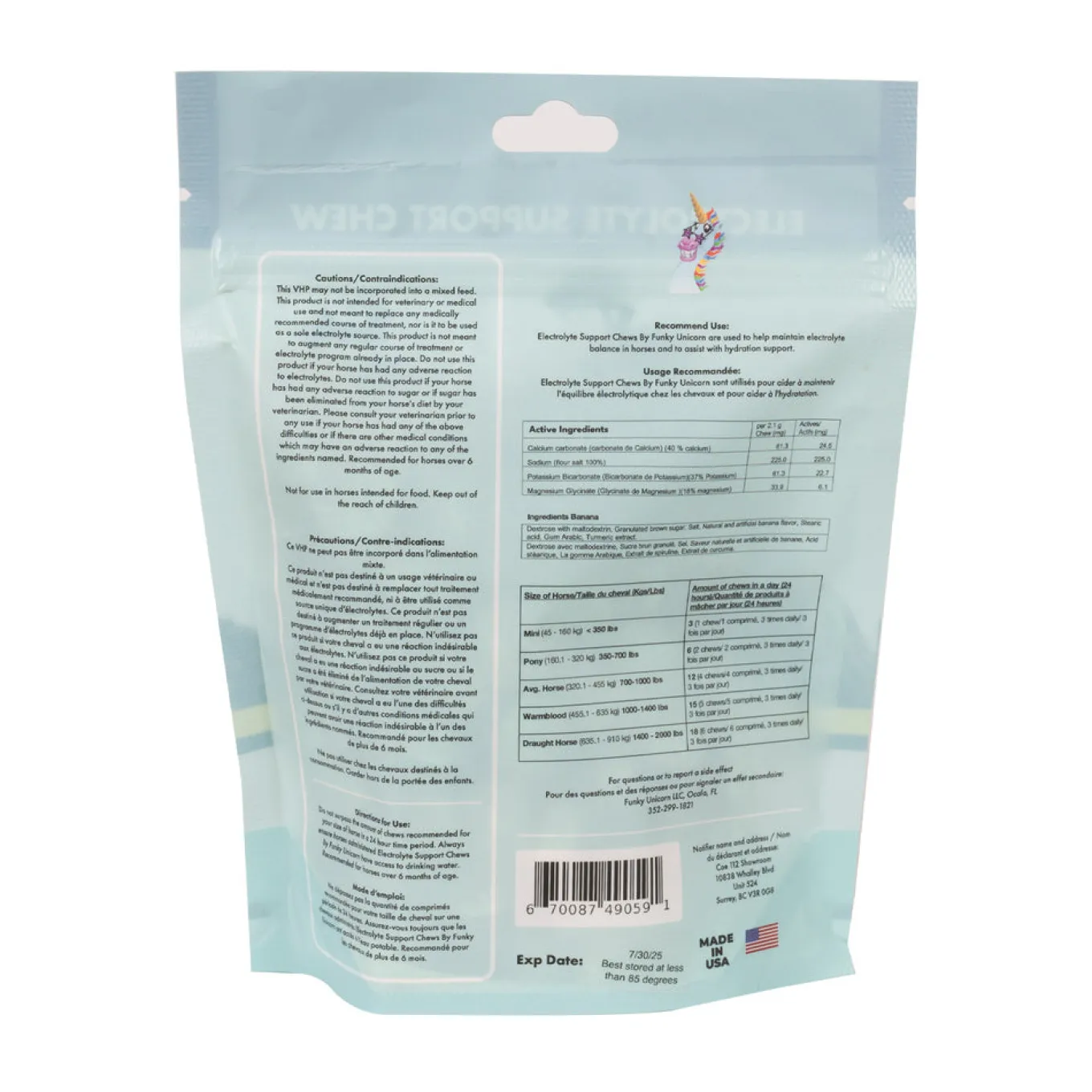 Funky Unicorn Electrolyte Chews Banana 198 g