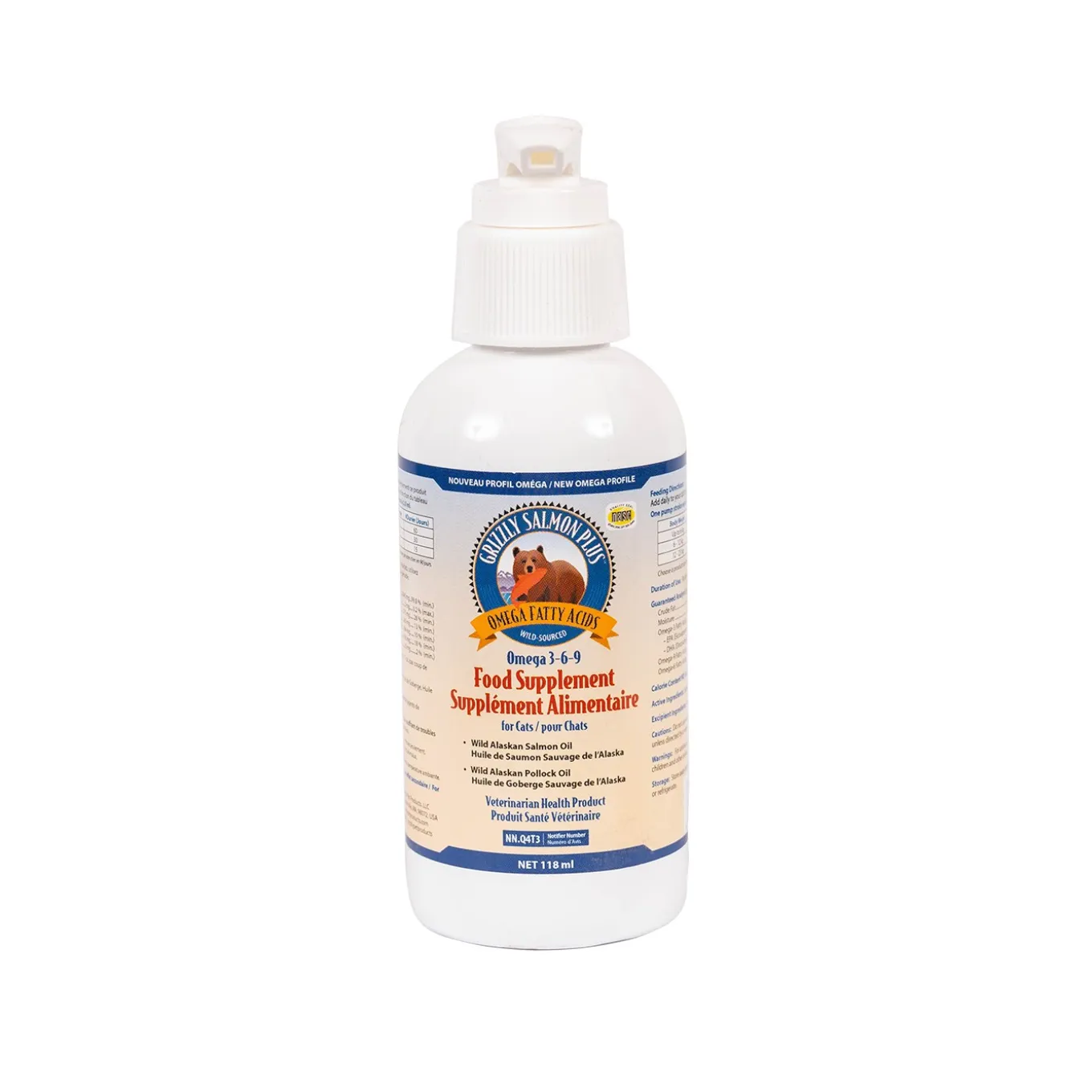 Grizzly Salmon Plus Pump Bottle Pet Supplement 118 mL