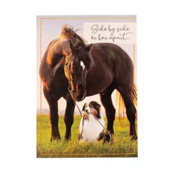 Ink on Paper Horse & Dog Friendship Card