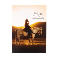 Ink on Paper Sunrise Cowgirl Birthday Card