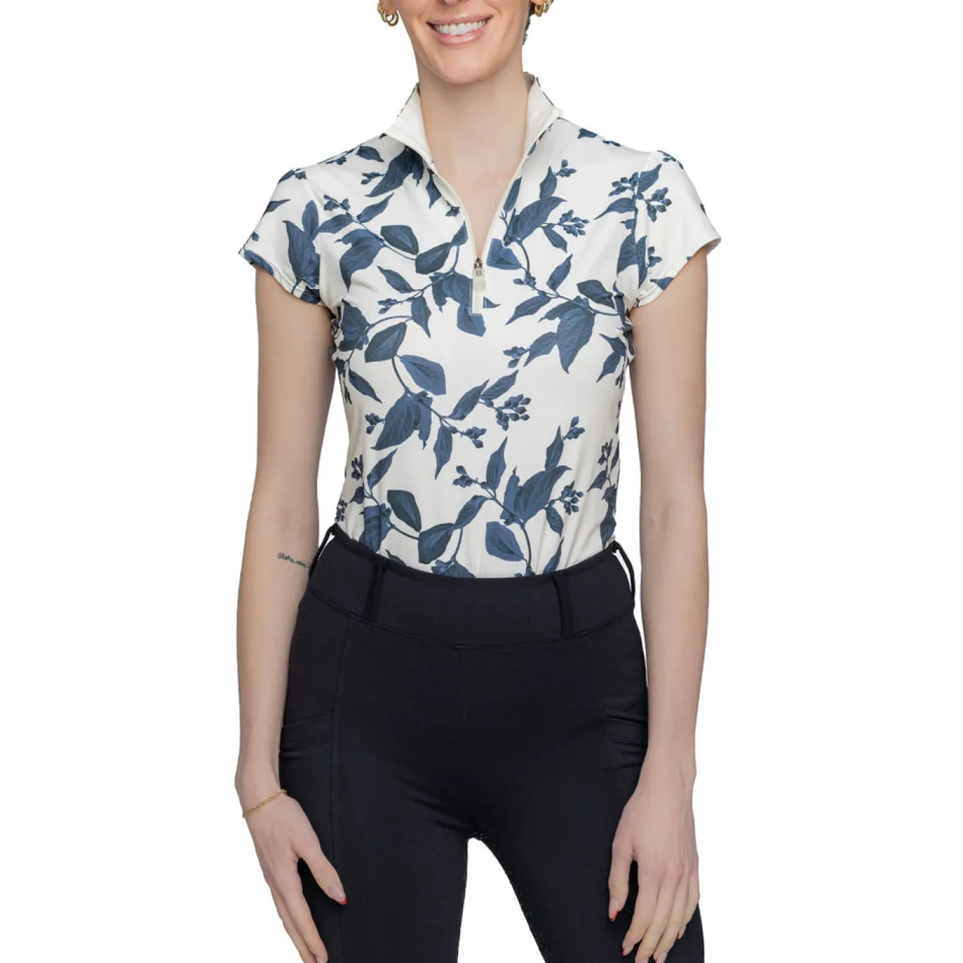 Kastel Denmark Cap Sleeve Print Shirt