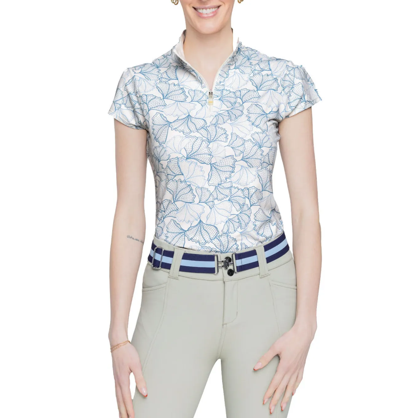 Kastel Denmark Cap Sleeve Print Shirt