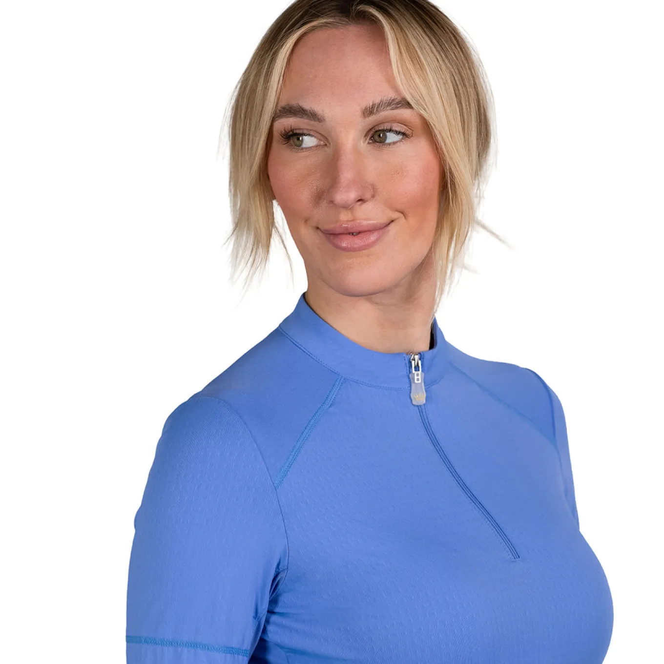 Kastel Denmark Solid Long Sleeve Paneled Quarter Zip Top