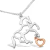 Kelley & Co. Rose Gold Heart Suspended from Hoof Necklace