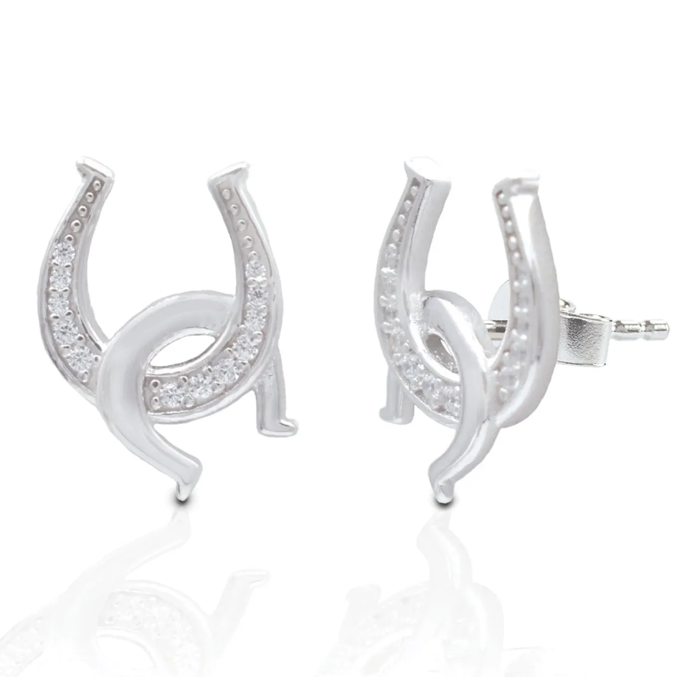 Kelly Herd Clear Double Horseshoe Earrings