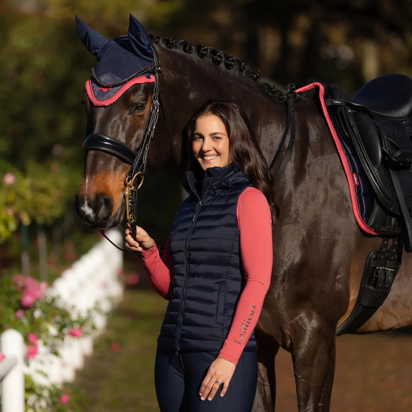 LeMieux Rose Hooded Puffer Vest