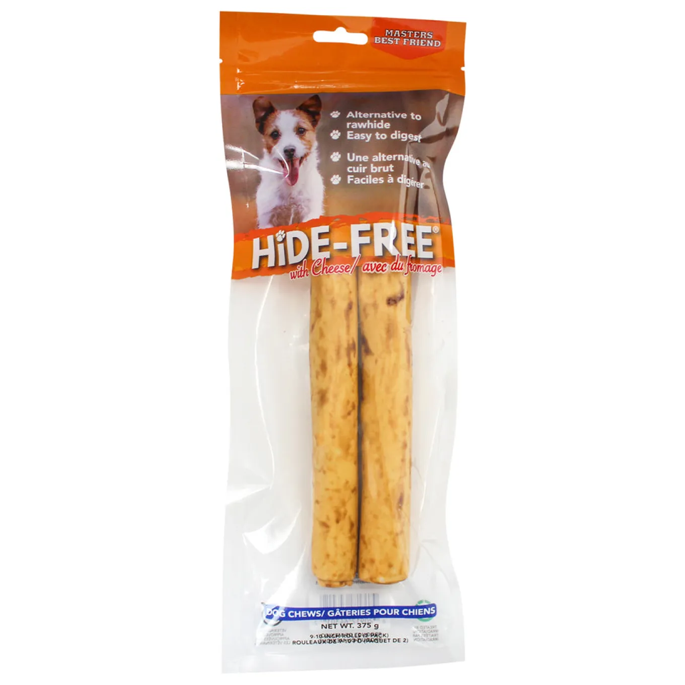 Masters Best Friend Cheese Hide Free Rolls Dog Chews 22-25 cm - 2 Pack