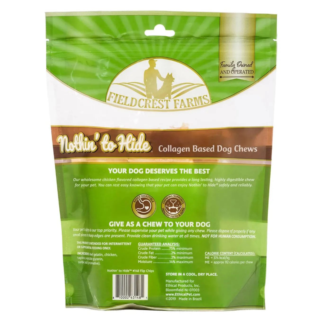 Nothin' to Hide Chicken Flip Chips Dog Chews - 8 Pack