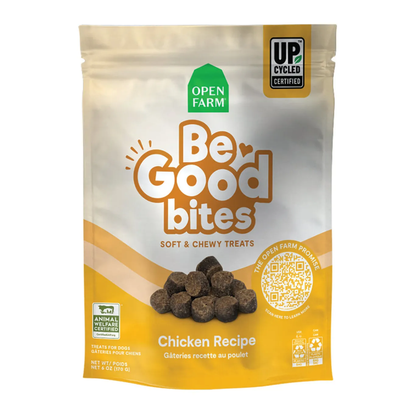 Open Farm Be Good Bites Chicken Recipe Soft & Chewy Dog Treats 170 g