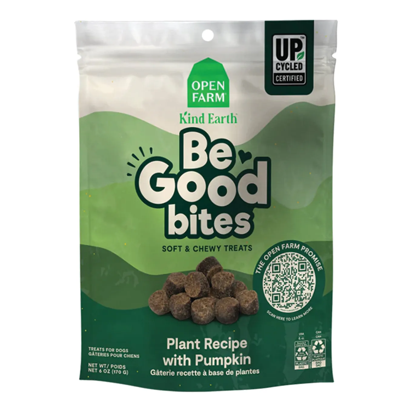 Open Farm Be Good Bites Pumpkin Recipe Soft & Chewy Dog Treats 170 g