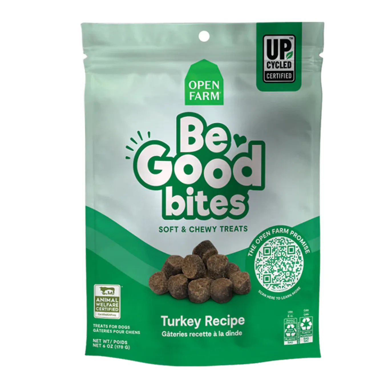 Open Farm Be Good Bites Turkey Recipe Soft & Chewy Dog Treats 170 g
