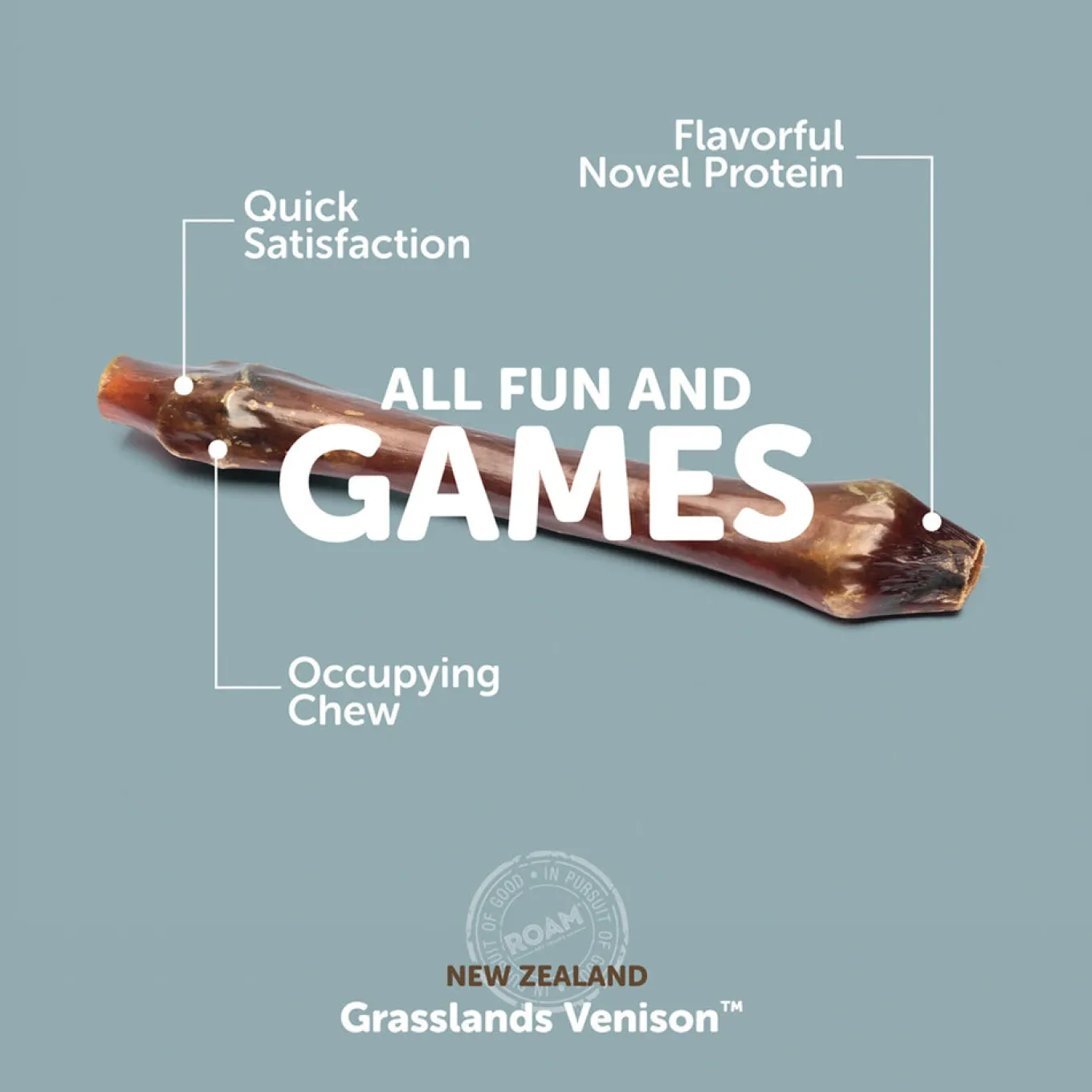 Roam Bucky Busy Bone Grassland Venison 108 g