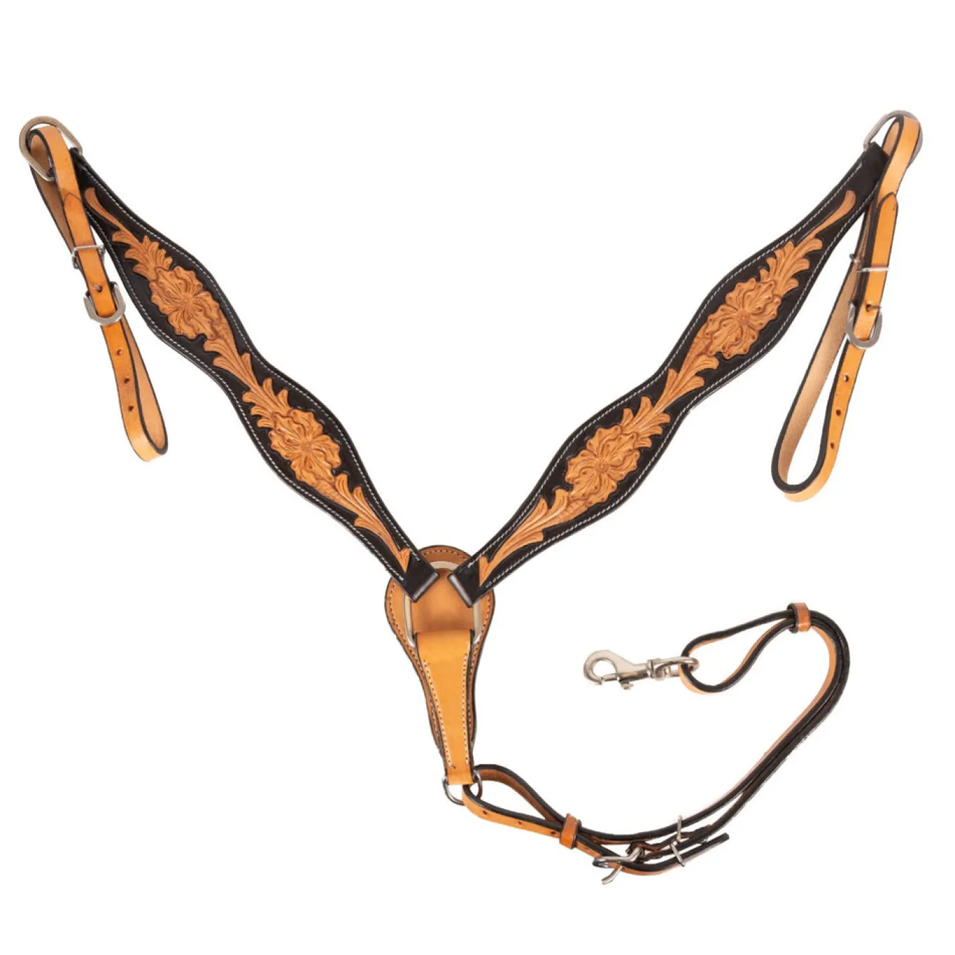 Royal King Flared Two Tone Floral Cowhide Breast Collar