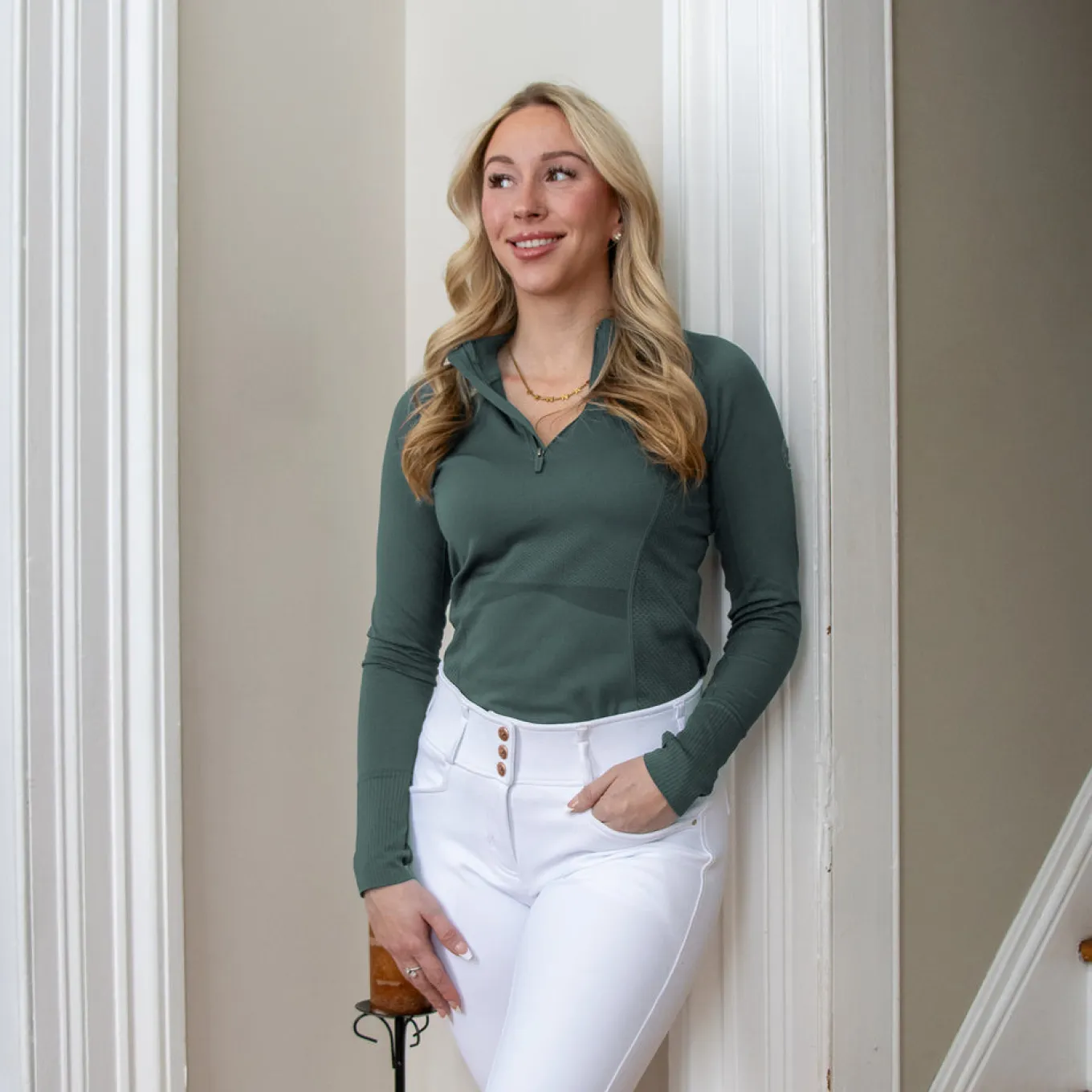 TemTeq Liso Seamless Quarter Zip Long Sleeve Top