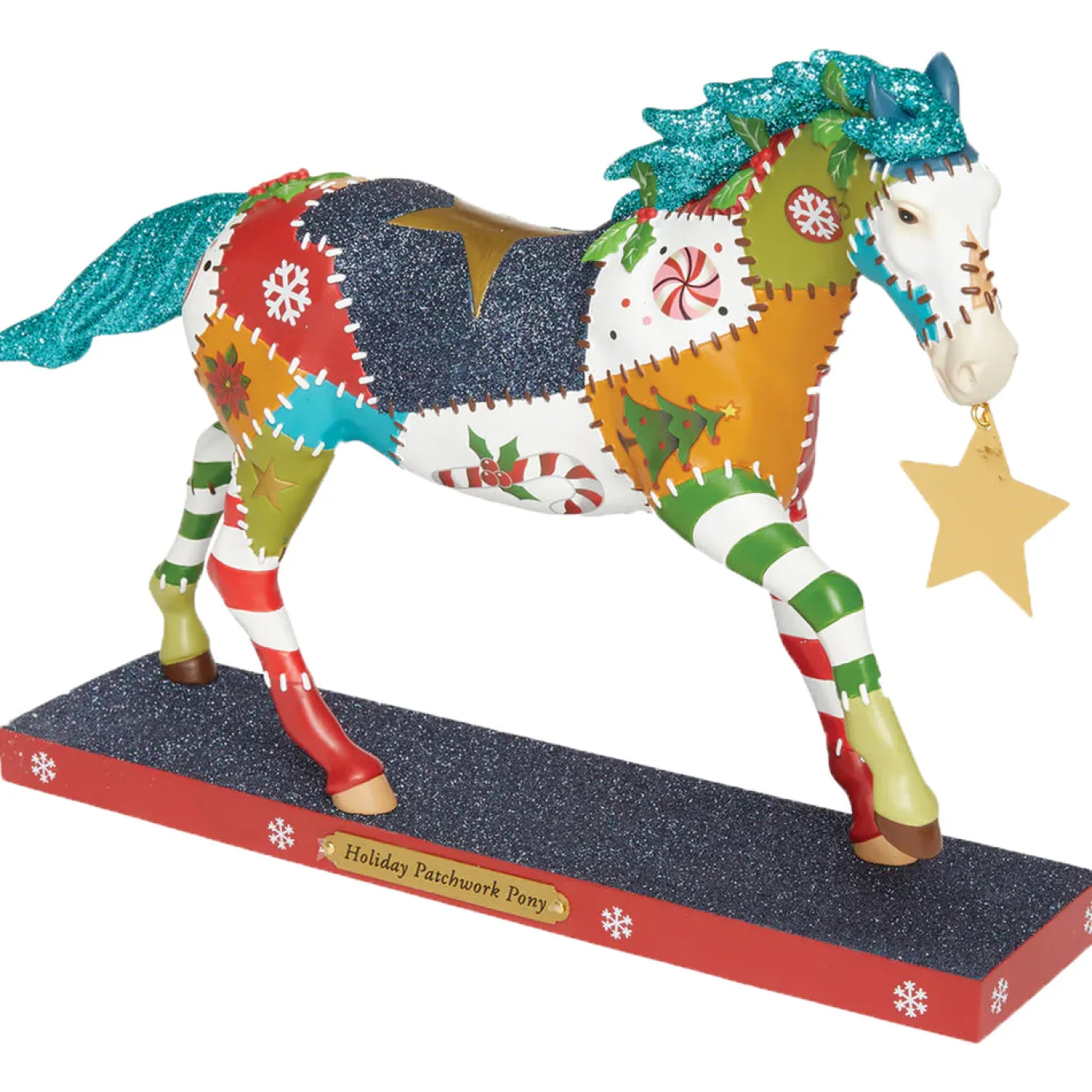 Trail of Painted Ponies Holiday Patchwork Pony Figurine