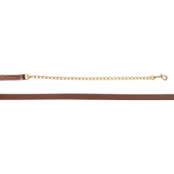 Val du Bois Fancy Stitched Leather Lead W/ 60 cm Brass Chain
